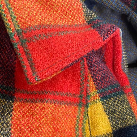 VTG 70s Swanndri John Mack Red 100% Pure Virgin Wool Plaid Performance Jacket - Picture 8 of 8